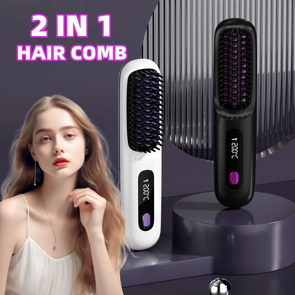 GlowNest™ - 2 In 1 Straight Hair Comb Wireless