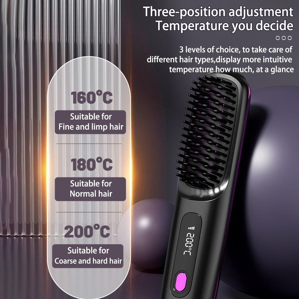GlowNest™ - 2 In 1 Straight Hair Comb Wireless